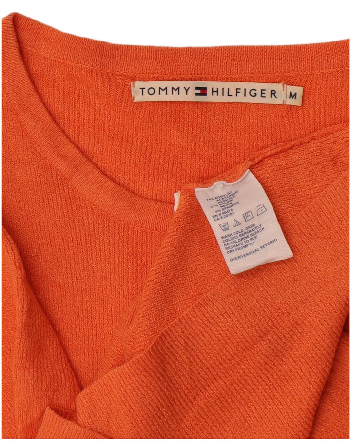Tommy Hilfiger Dame T-Shirt Top UK 12 Medium Orange Akryl