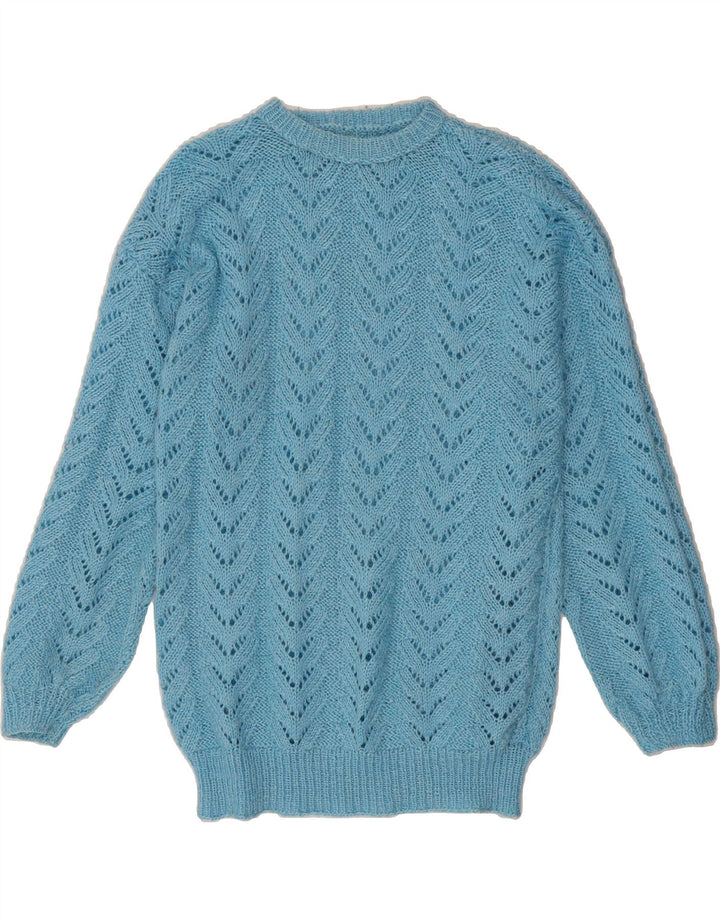 VINTAGE Womens Crew Neck Jumper Sweater UK 16 Large Blue Vintage Vintage and Second-Hand Vintage from Messina Hembry 