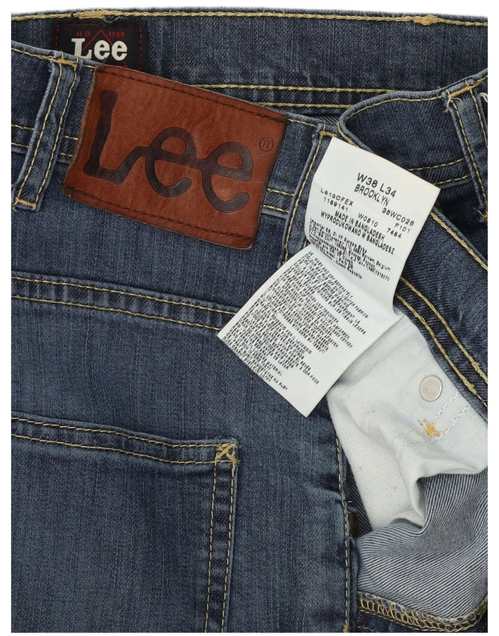 Lee Mens Brooklyn Straight Jeans W38 L31 Blå Bomuld