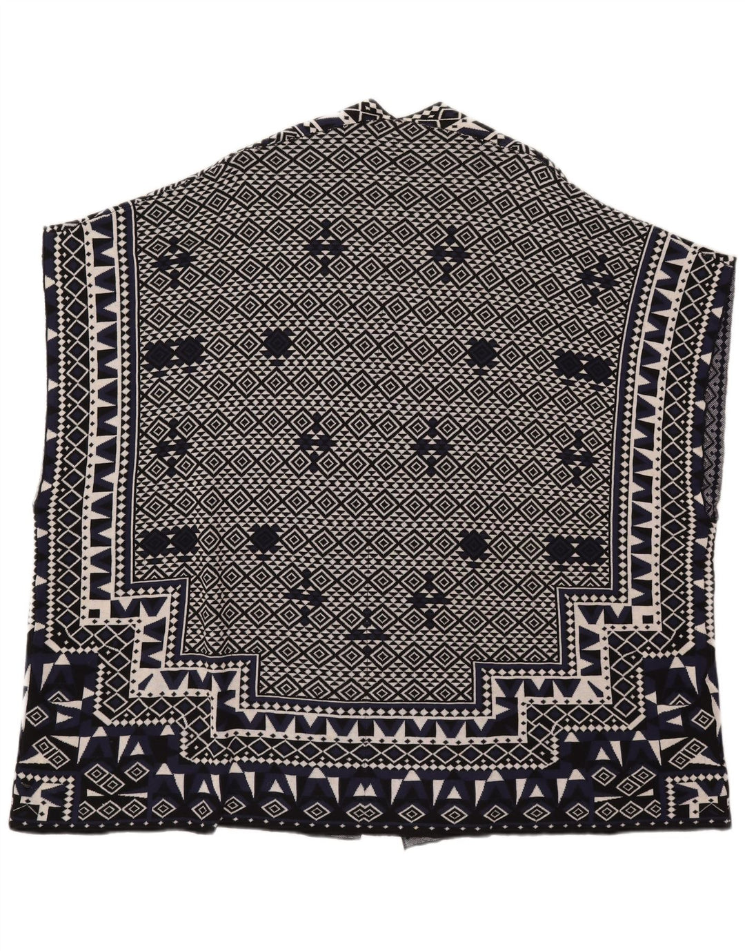 French Connection Dame Cardigan Sweater UK 10 Small Navy Blue Geometric