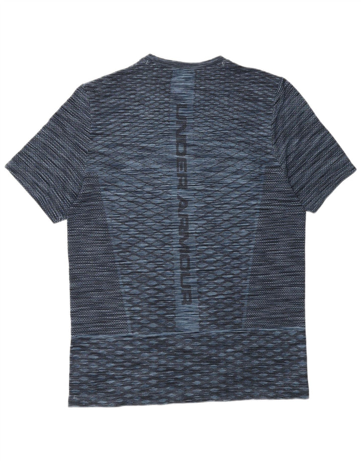 Under Armour Herre T-Shirt Top Stor Blå Flecked Polyester Sports