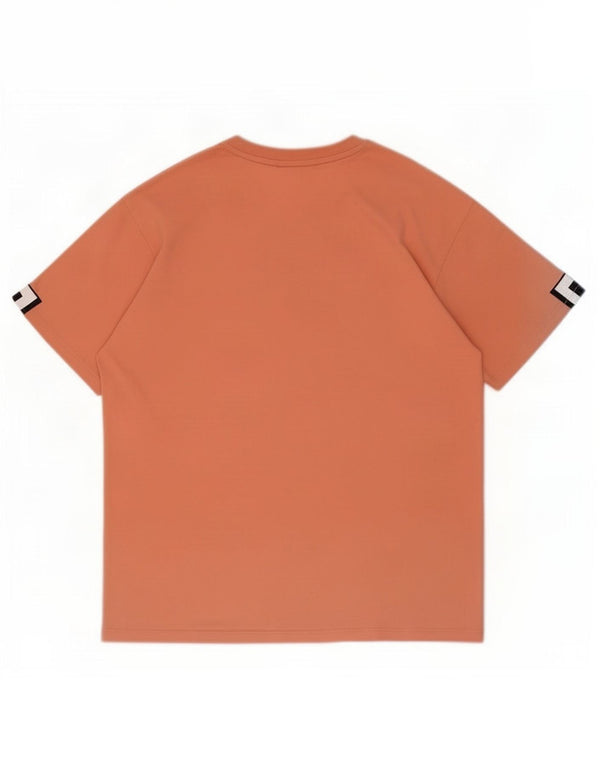 Fila Grafisk T-shirt top til kvinder UK 14 Medium Pink Colourblock Bomuld
