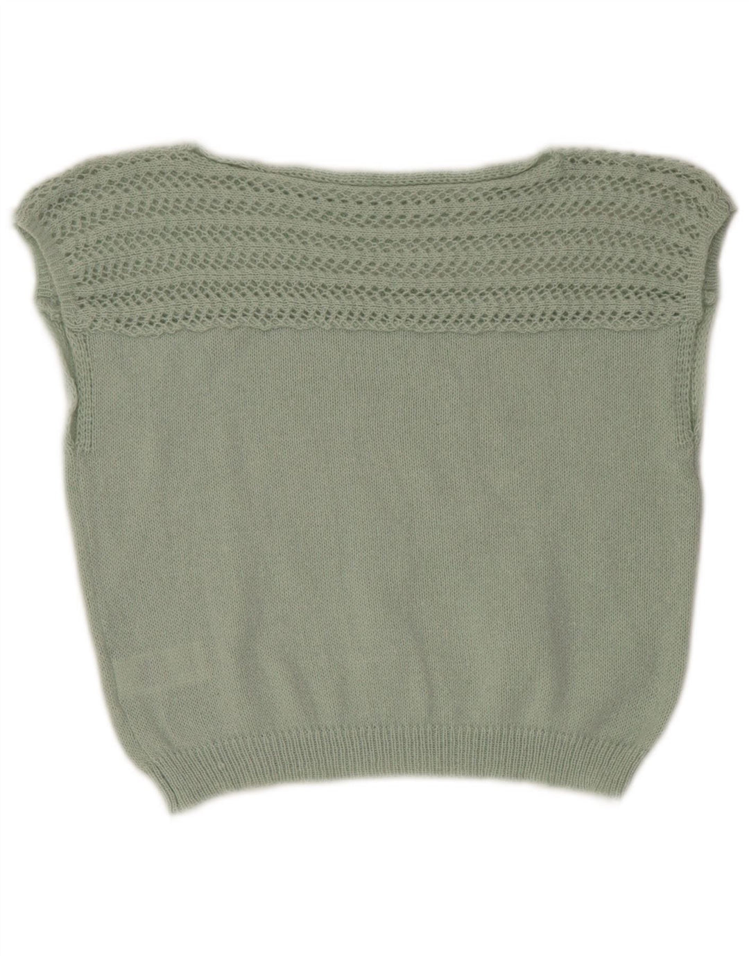 Shein Womens Crop Vest Tank Top UK 14 Medium Green Polyester