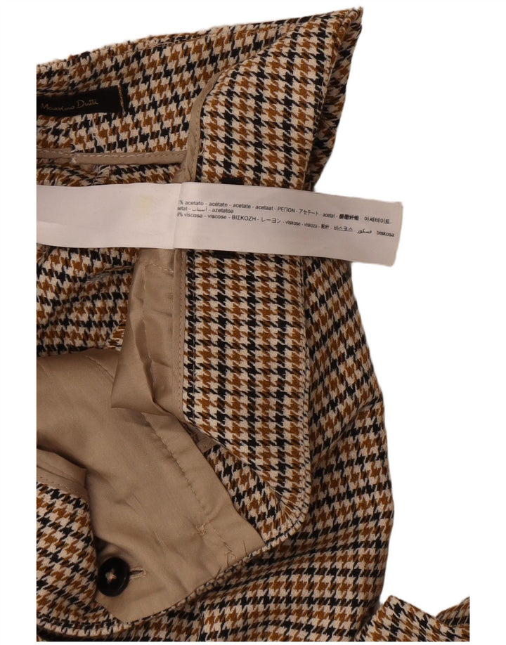 Massimo Dutti Chinobukser til kvinder EU 42 Large W32 L32 Brown Houndstooth