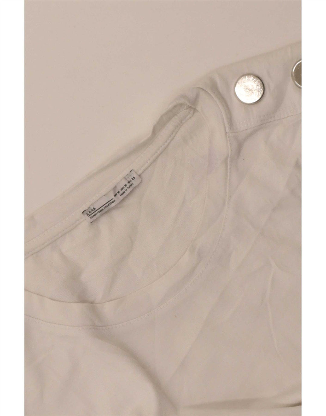 Zara T-Shirt Top UK 12 Medium Hvid