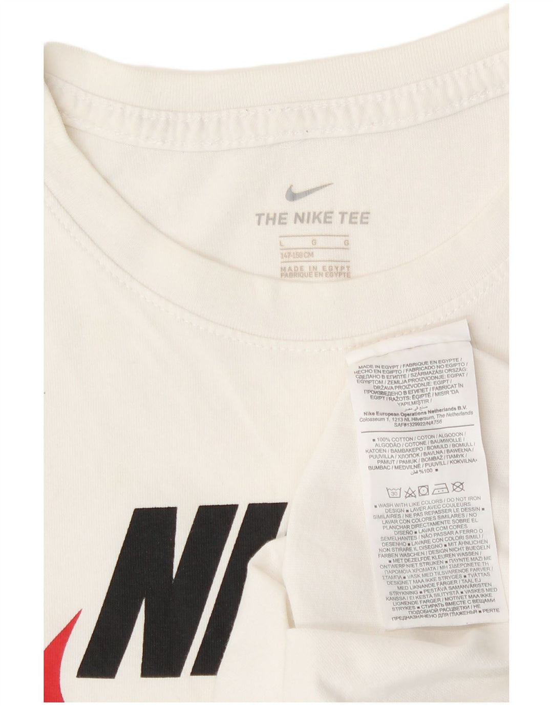 Nike Boys Grafisk T-Shirt Top 12-13 år Stor Off White Bomuld