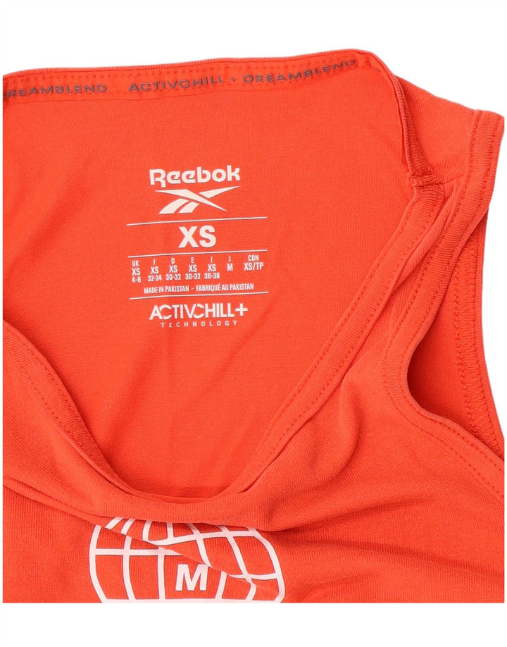 Reebok Dame Grafisk Vest Top UK 4/6 XS Orange