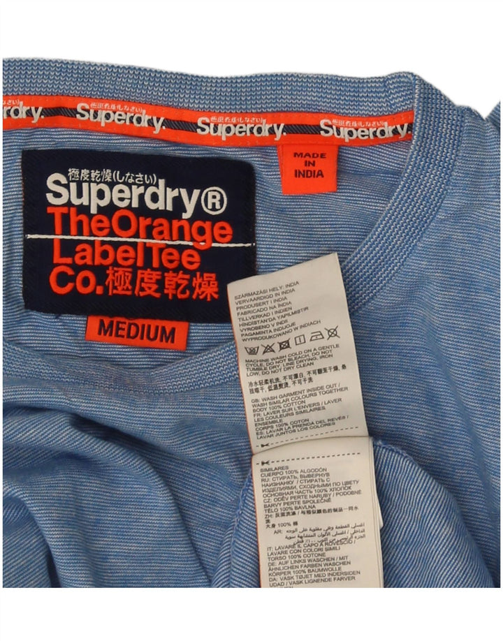 Superdry Herre Top Langærmet Medium Blå Flecked Bomuld