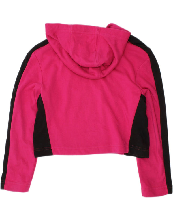 ADIDAS Piger Crop Grafisk Hoodie Jumper 7-8 år Pink Colourblock