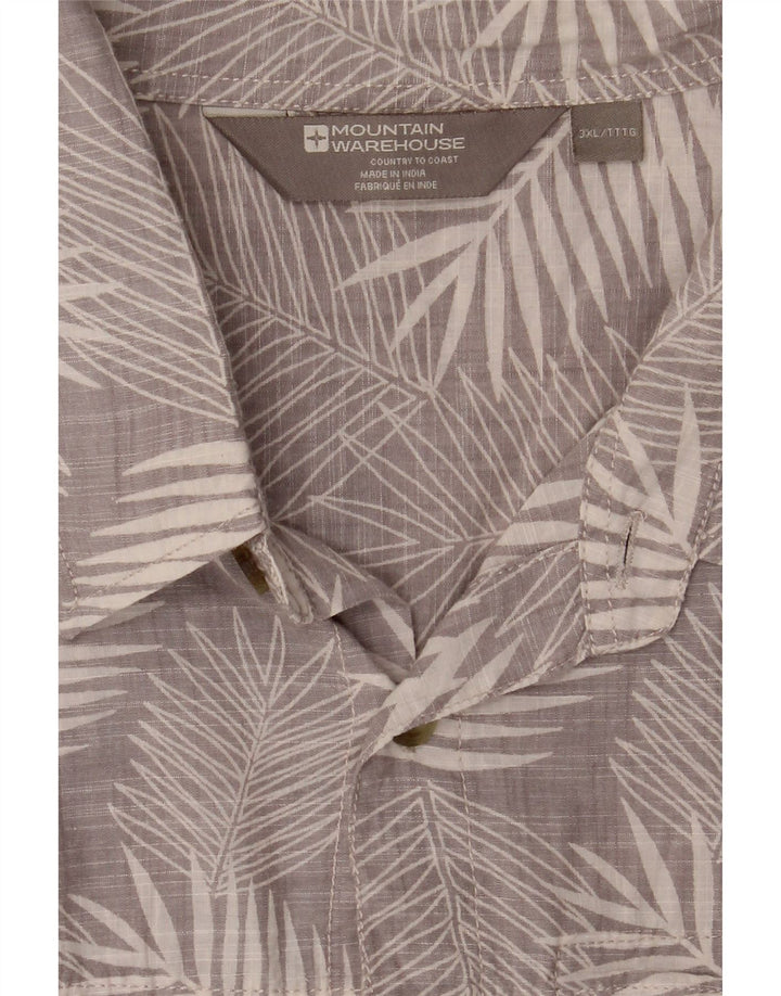 MOUNTAIN WAREHOUSE Mens Abstract Pattern Short Sleeve Shirt 3XL Grey Vintage Mountain Warehouse and Second-Hand Mountain Warehouse from Messina Hembry 