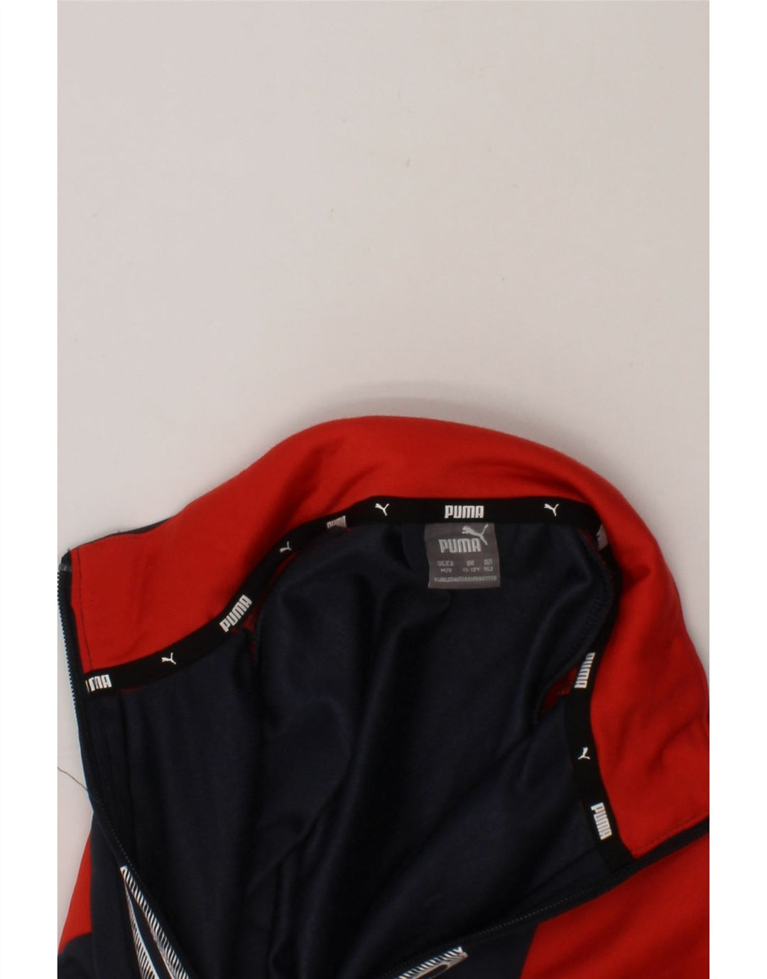 PUMA Boys Graphic Tracksuit Top Jacket 11-12 Years  Navy Blue Colourblock Vintage Puma and Second-Hand Puma from Messina Hembry 