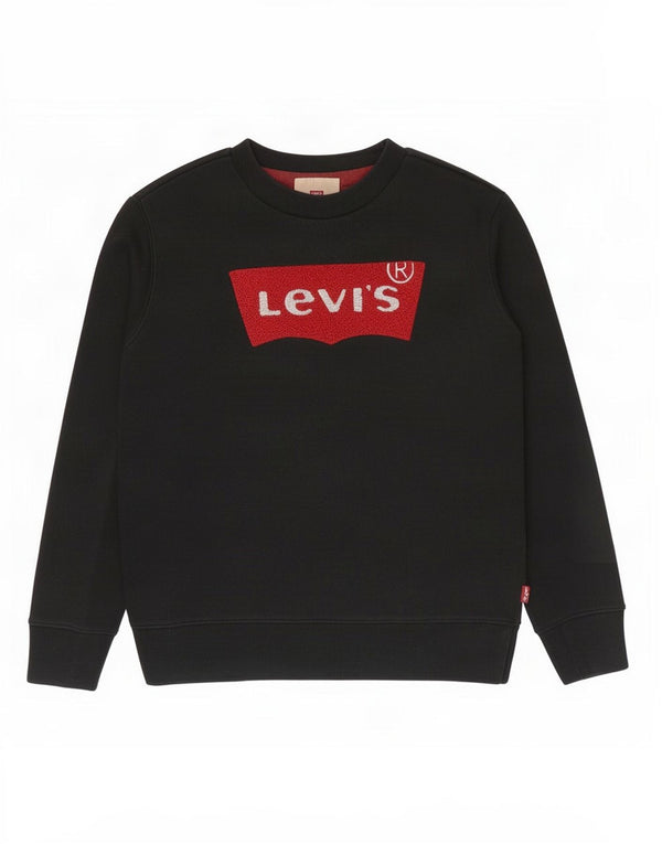 Levi's Boys Grafisk Sweatshirt Jumper 11-12 år Sort Bomuld