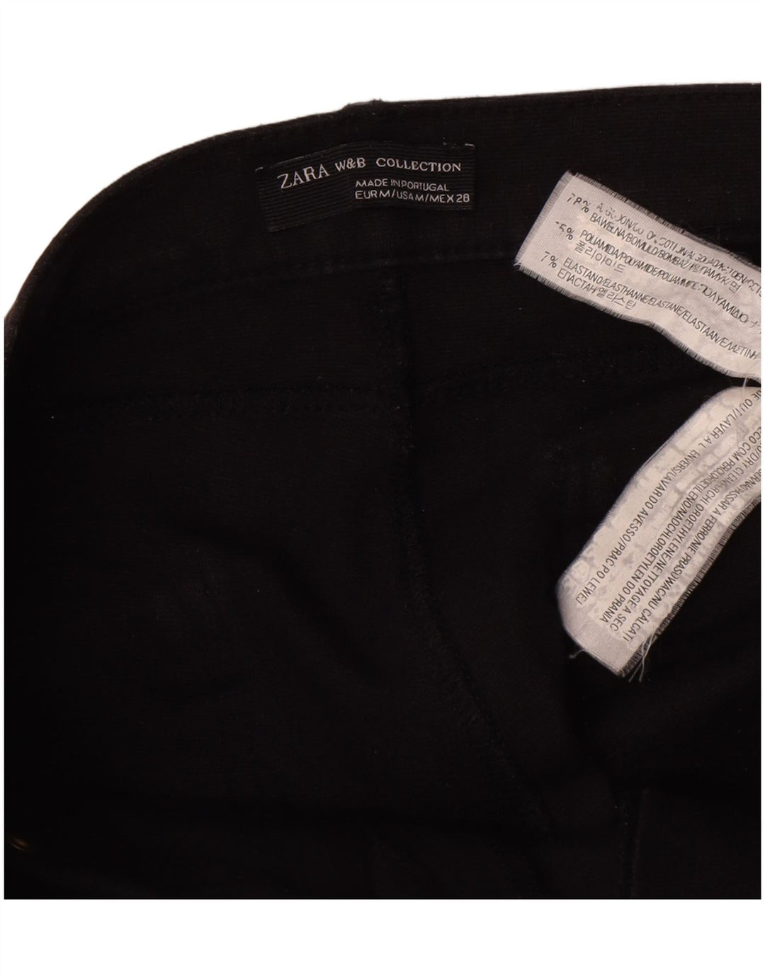 Zara Dame Slim Casual Bukser Medium W28 L26 Sort Bomuld