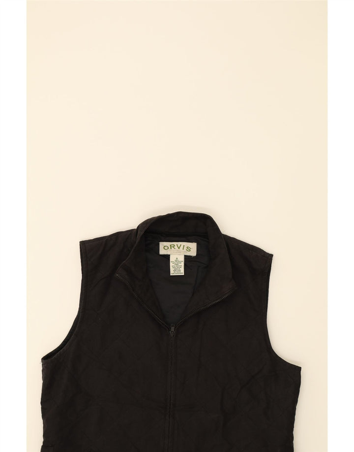 ORVIS Womens Quilted Gilet UK 10 Small Black Polyester Vintage Orvis and Second-Hand Orvis from Messina Hembry 