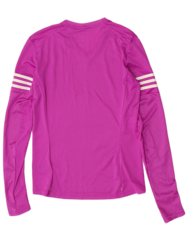 Adidas Dame Climalite Top Langærmet UK 8/10 Small Purple Polyester