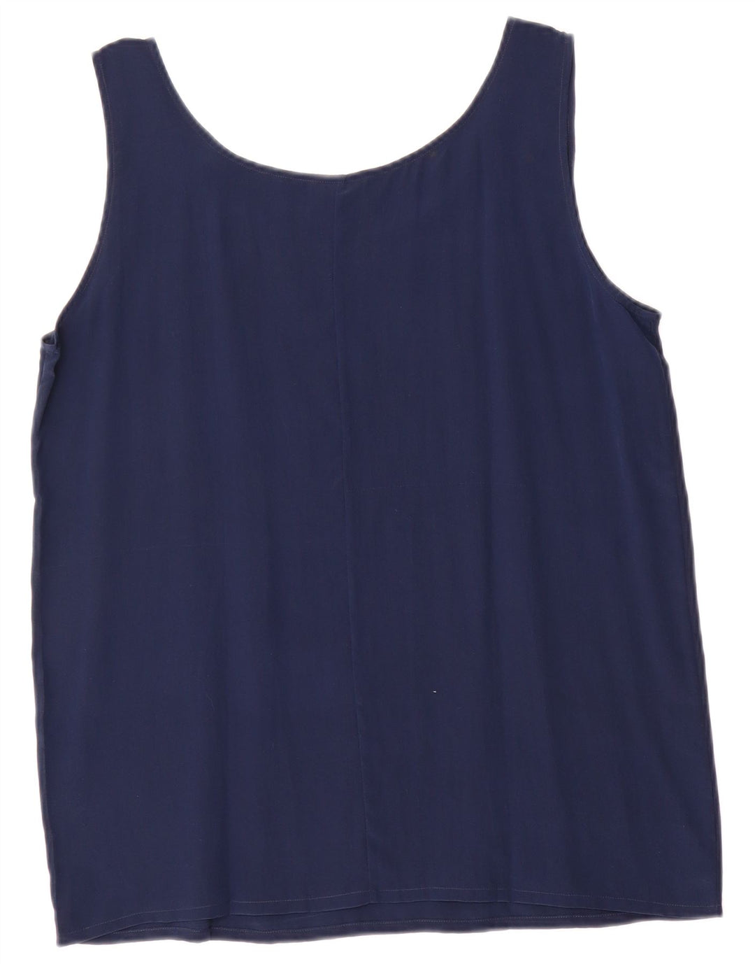 Vintage Dame Vest Top UK 14 Medium Navy Blue