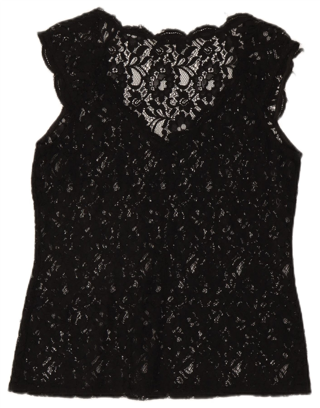 Oasis Dame See Through Blouse Top UK 12 Medium Black Floral