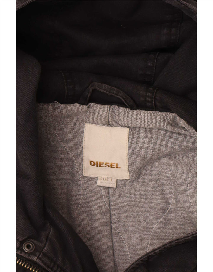 Diesel Herre Hooded Parka Jacket UK 40 Large Black