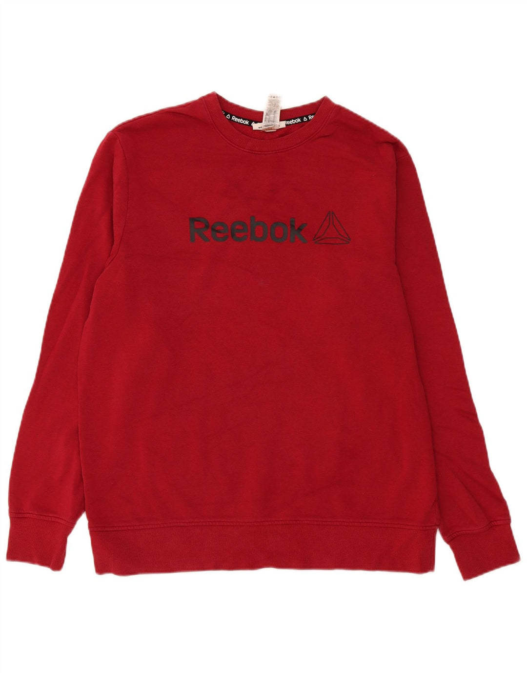 Reebok Herre Grafisk Sweatshirt Jumper Large Bourgogne Bomuld