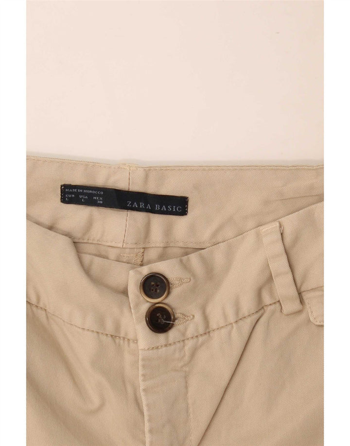 Zara Chino Shorts til kvinder Large W32 Beige