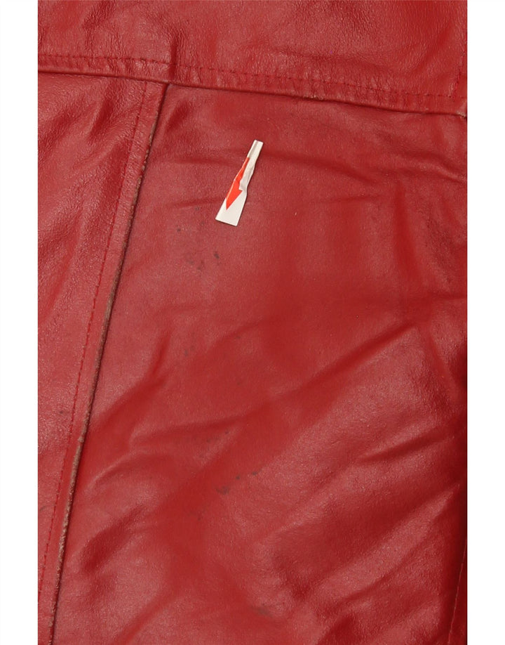 Vintage dame læderjakke UK 14 Medium rødt læder