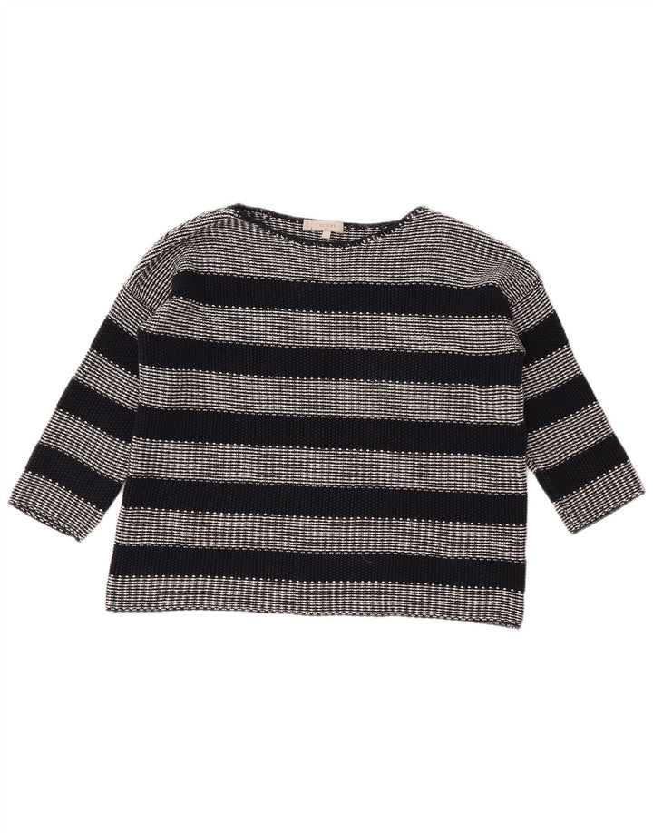 HOBBS Dame Oversized Crop Boat Neck Jumper Sweater UK 10 Small Black