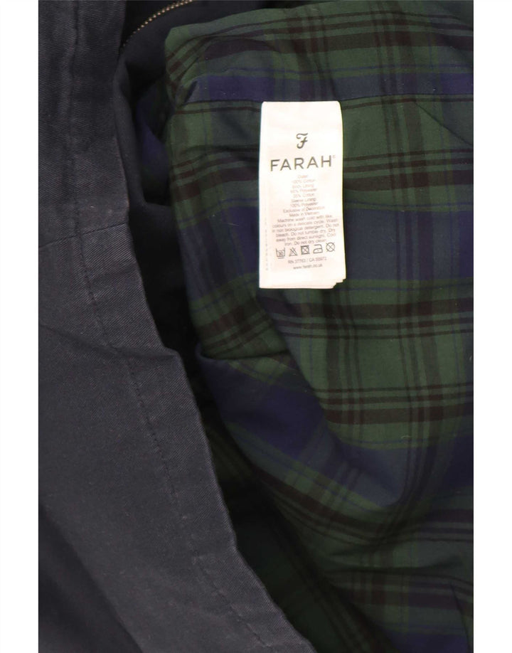 Farah Herre Bomber Jacket UK 40 Large Navy Blue Cotton