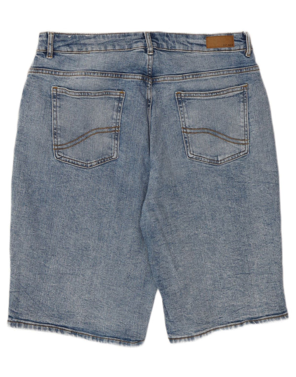 Fat Face Kvinder Højtalje Bermuda Denim Shorts UK 16 Large W32 Blue