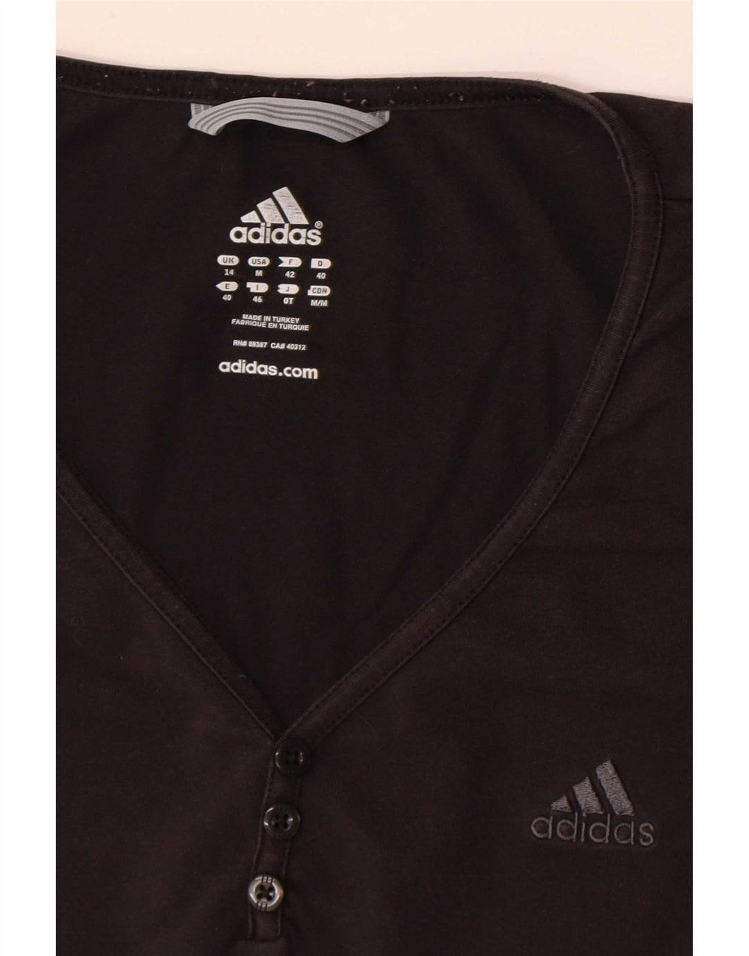 Adidas T-Shirt Top UK 14 Medium Sort