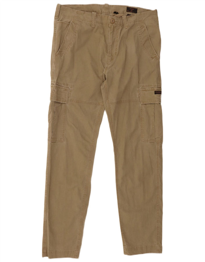 Superdry Slim Cargo-bukser til mænd W34 L34 Khaki Bomuld