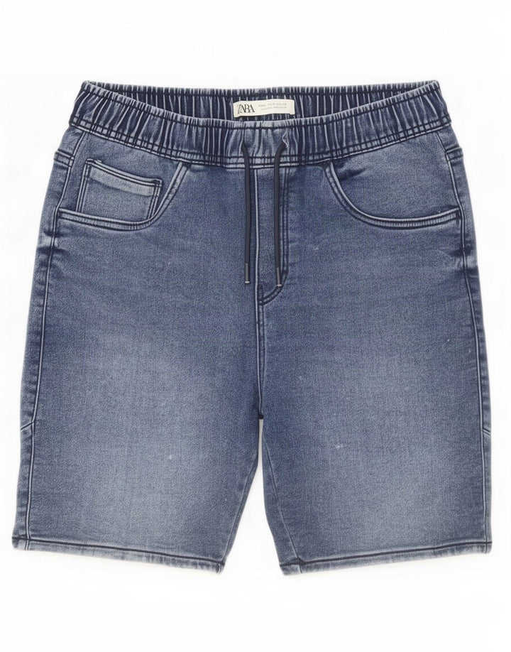 Zara Herre Denim Shorts Små W30 Blå
