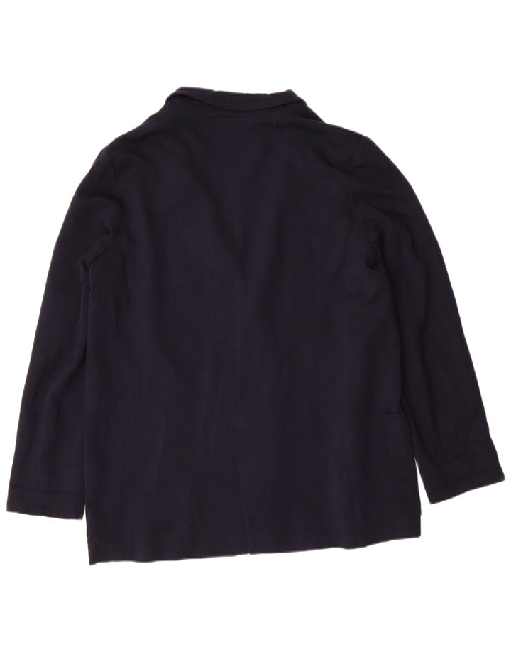 ZARA Womens Open Blazer Jacket UK 14 Medium Navy Blue