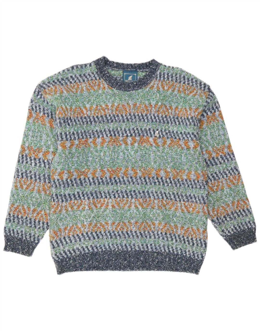 North Pole Herre Crew Neck Jumper Sweater stor flerfarvet geometrisk