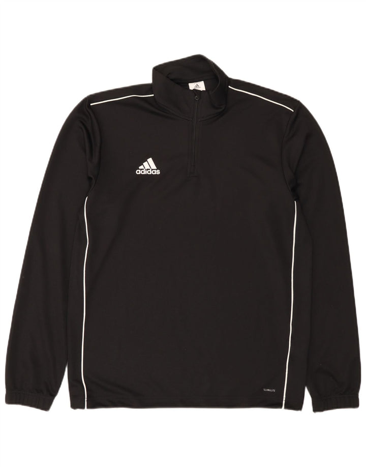 Adidas Herre Climalite Sweatshirt med lynlås, medium sort polyester