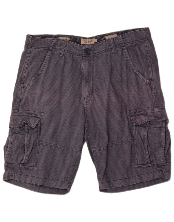 Dacks Herre Cargo Shorts IT 50 Large W34 Navy Blue Plettet Bomuld