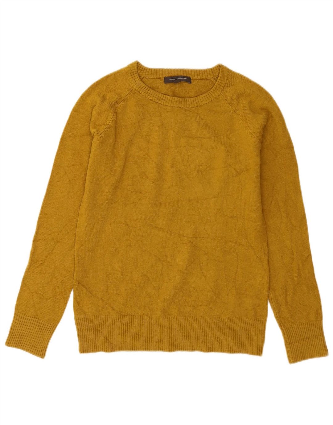 French Connection Dame Boat Neck Jumper Sweater UK 12 Medium Yellow