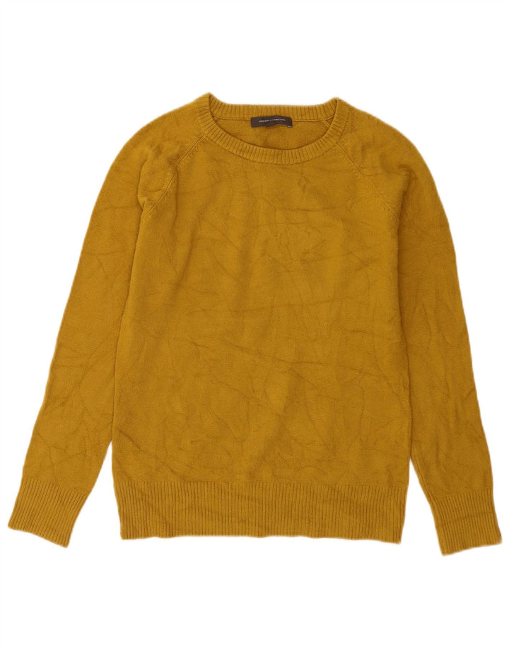 French Connection Dame Boat Neck Jumper Sweater UK 12 Medium Yellow