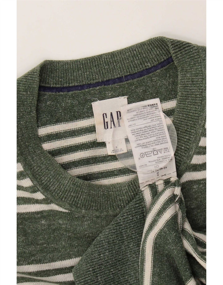 Gap Herre Crew Neck Jumper Sweater lille grøn stribet bomuld