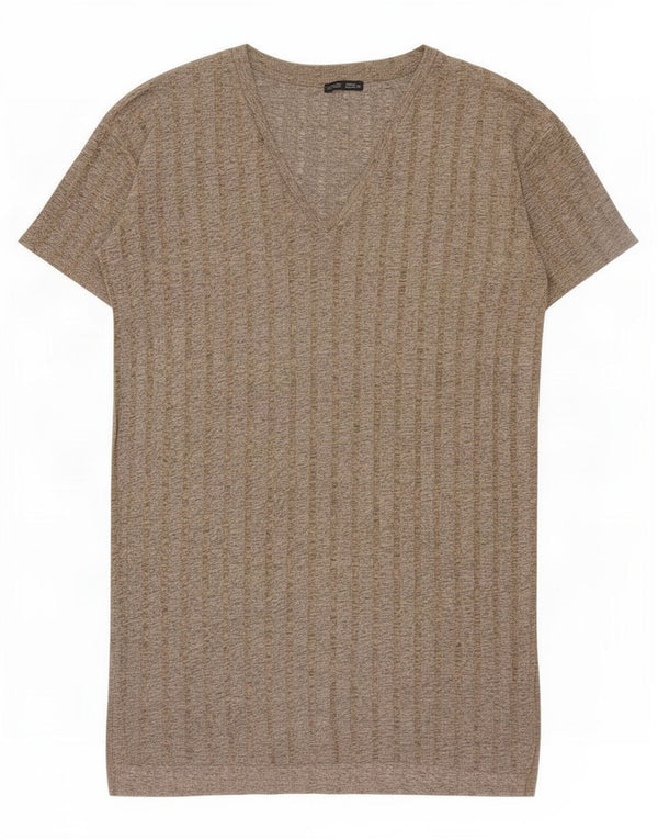 Zara Womens Basic Dress UK 14 Medium Grey Flecked