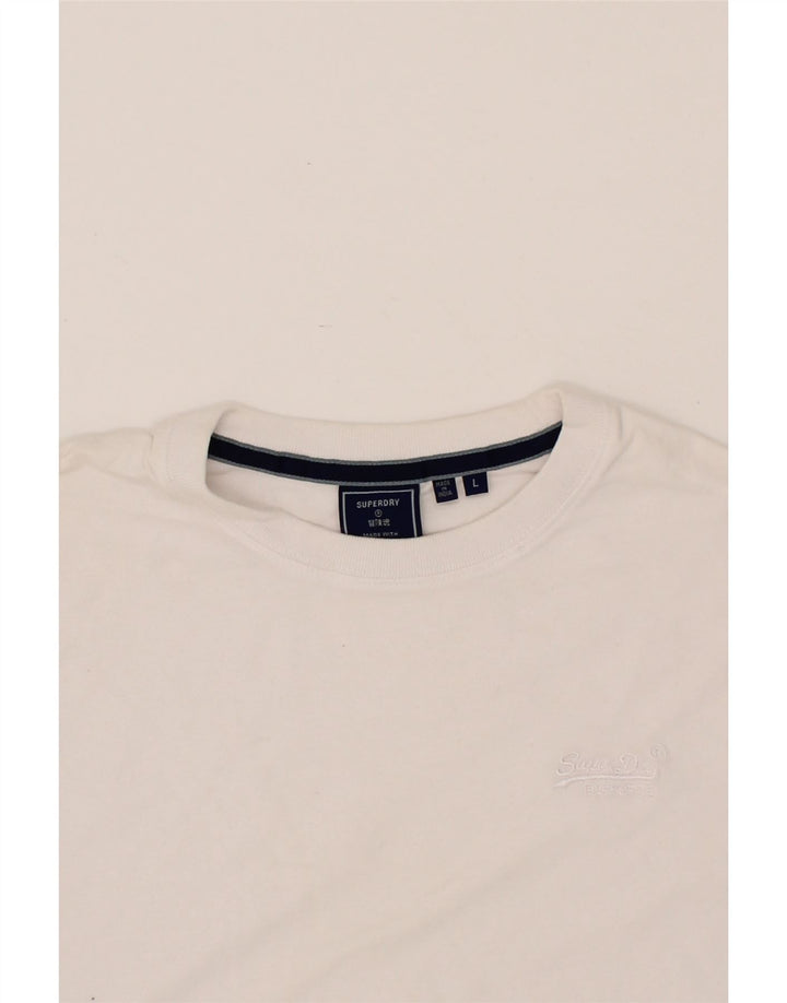 SUPERDRY Mens T-Shirt Top Large White Cotton Vintage Superdry and Second-Hand Superdry from Messina Hembry 