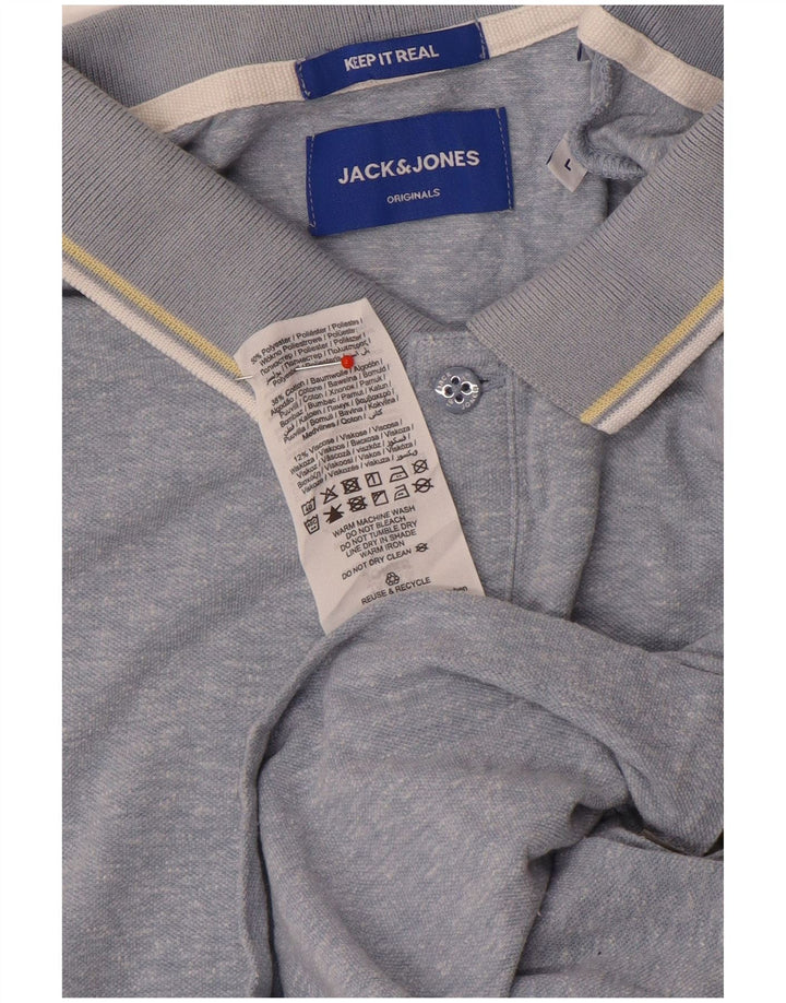 Jack & Jones herre poloskjorte stor blå polyester