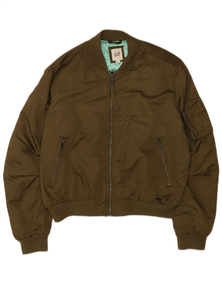 Gap Womens Bomber Jacket UK 14 Medium Khaki Polyester