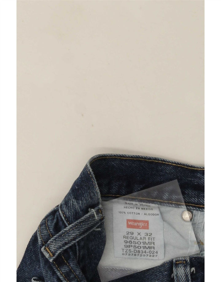 Wrangler Herre Regular Fit Straight Jeans W29 L32 Blå Bomuld