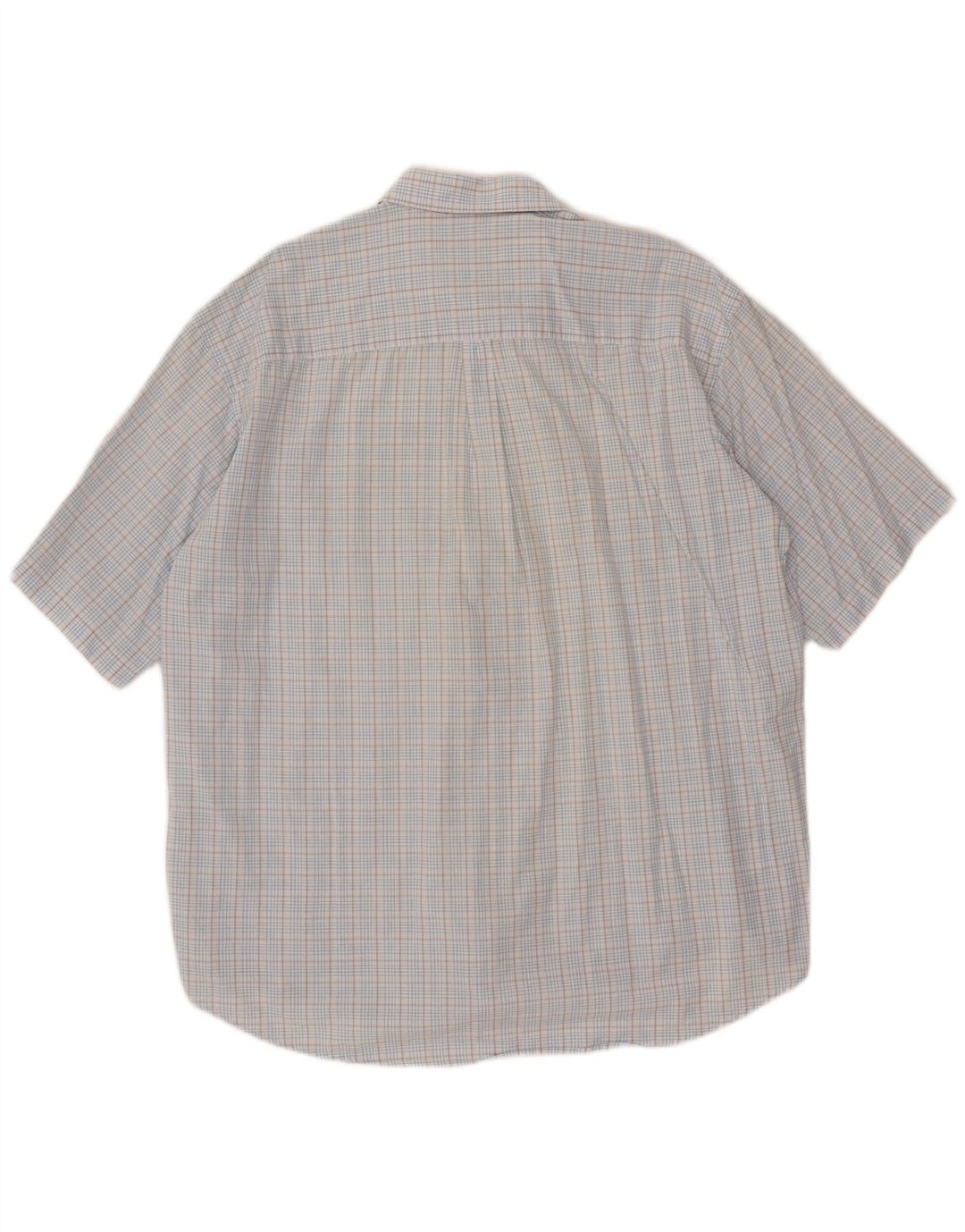 ASICS kortærmet herreskjorte 2XL blå ternet bomuld