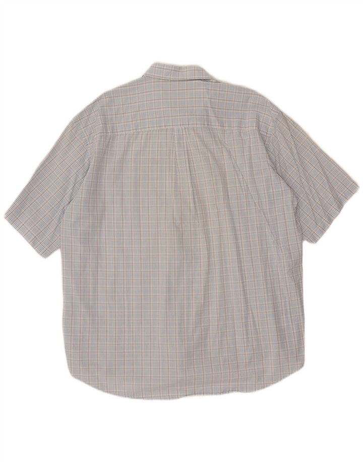 ASICS kortærmet herreskjorte 2XL blå ternet bomuld