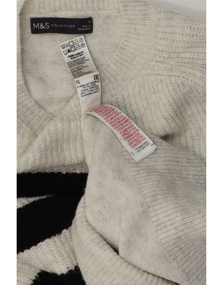 Marks & Spencer Dametrøjetrøje med rund hals DK 10 Små gråstribede