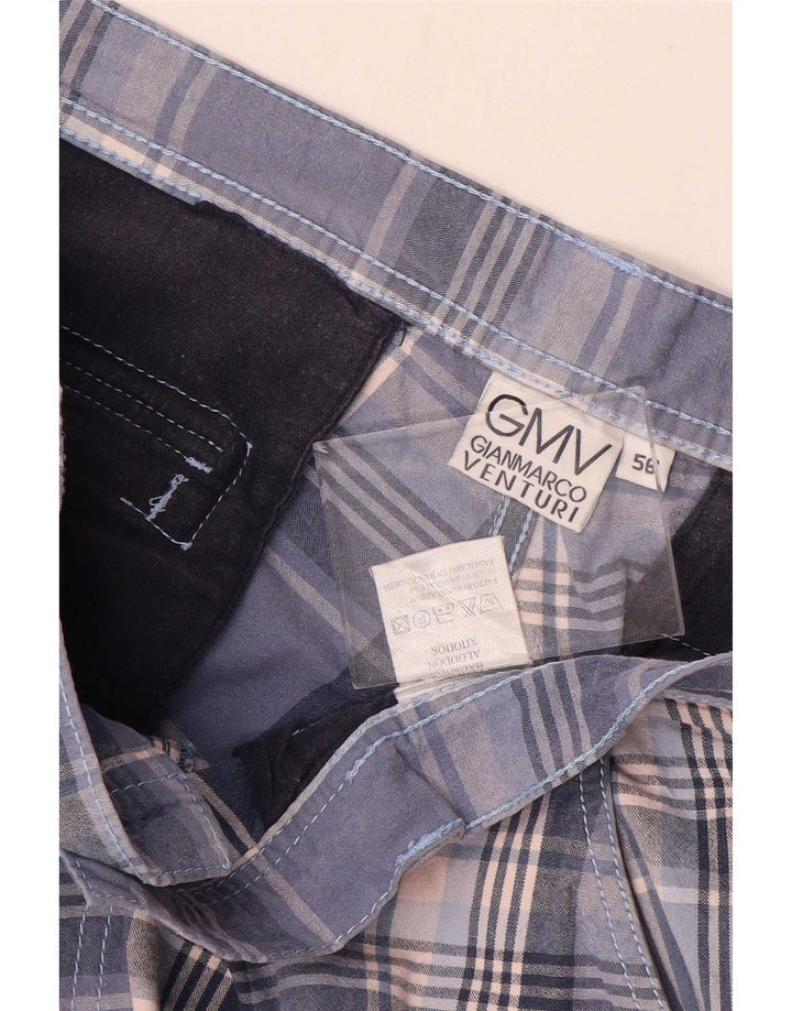Gianmarco Venturi Chino-shorts til mænd W36, store blå ternet bomuld
