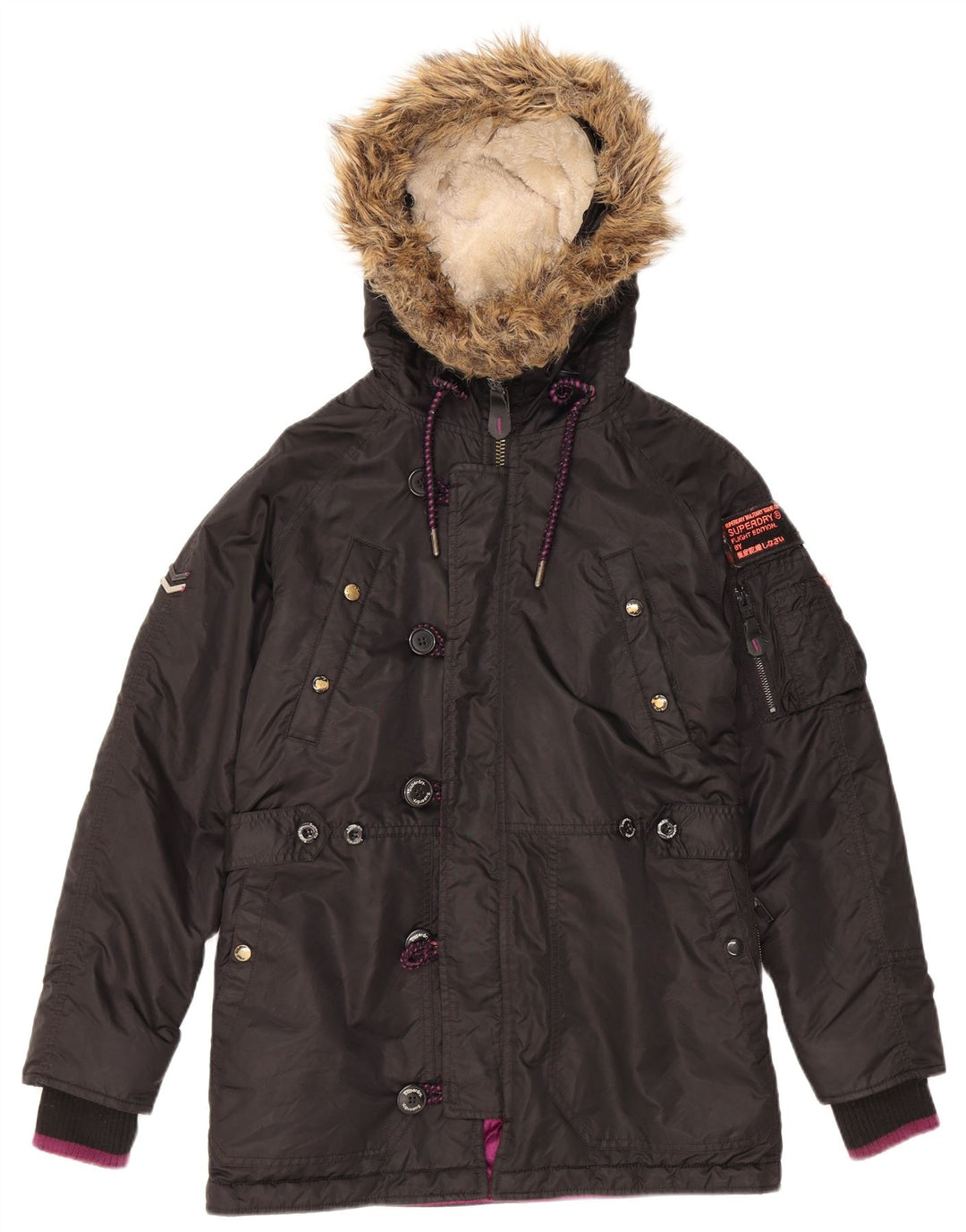 Superdry Polstret hættejakke til mænd UK 38 Medium Sort Nylon