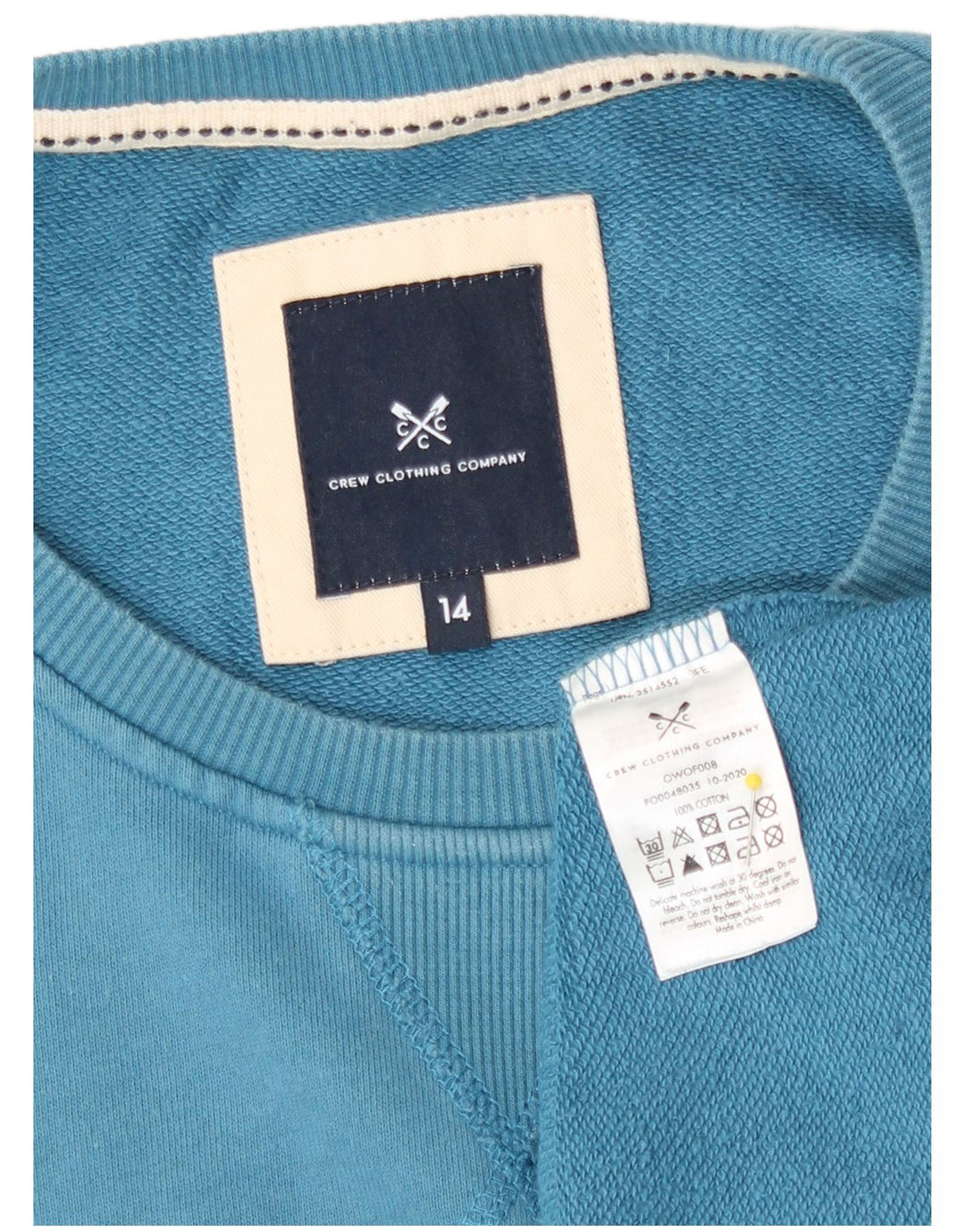 Crew Clothing Dame Sweatshirt Jumper UK 14 Medium Blue Bomuld