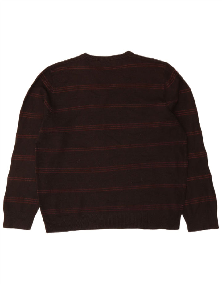 Marks & Spencer Herre Blue Harbor V-hals sweater Stor brun stribet